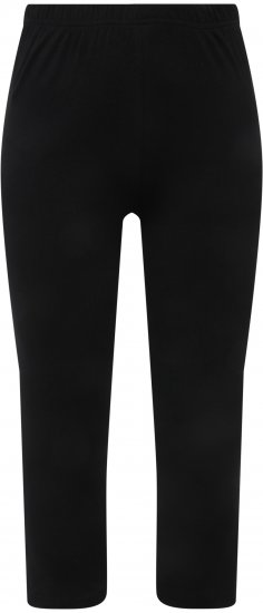 Ulla Popken Basic Stretch Knit Capris Black - Jeans & Pantalons Femme Grandes Tailles – Plus Size - 