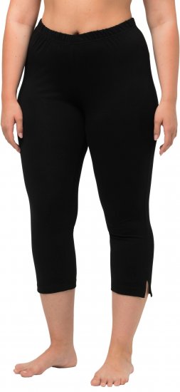 Ulla Popken Basic Stretch Knit Capris Black - Jeans & Pantalons Femme Grandes Tailles – Plus Size - 