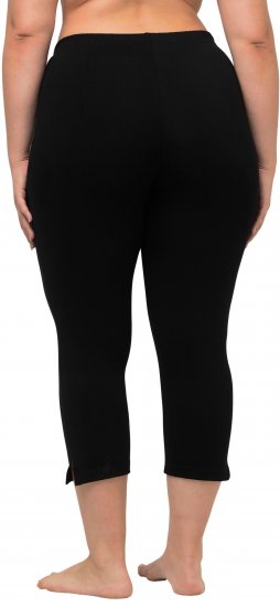 Ulla Popken Basic Stretch Knit Capris Black - Jeans & Pantalons Femme Grandes Tailles – Plus Size - 