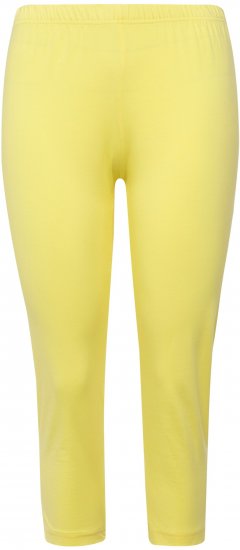 Ulla Popken Basic Stretch Knit Capris Yellow - Jeans & Pantalons Femme Grandes Tailles – Plus Size - 