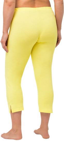 Ulla Popken Basic Stretch Knit Capris Yellow - Jeans & Pantalons Femme Grandes Tailles – Plus Size - 