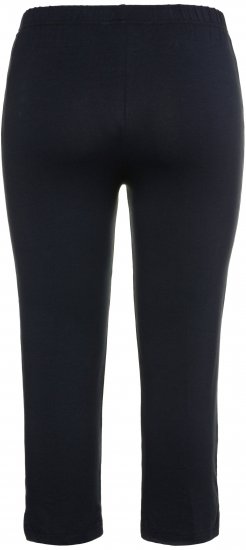 Ulla Popken Basic Stretch Knit Capris Navy - Jeans & Pantalons Femme Grandes Tailles – Plus Size - 