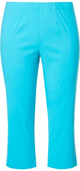 Ulla Popken Stretch Basic Bengaline Capri Pants Deep Aqua - Jeans & Pantalons Femme Grandes Tailles – Plus Size - 