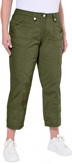 Ulla Popken Roll Tab Hem Stretch Cargo Pants Green - Jeans & Pantalons Femme Grandes Tailles – Plus Size - 