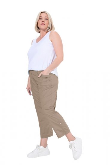 Ulla Popken Roll Tab Hem Stretch Cargo Pants Orange - Pantalons - Pantalons femme grande taille