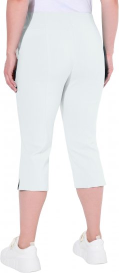 Ulla Popken Bengaline Elastic Waist Stretch Capri Pants Snow White - Jeans & Pantalons Femme Grandes Tailles – Plus Size - 