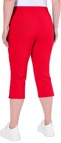 Ulla Popken Bengaline Elastic Waist Stretch Capri Pants Red - Jeans & Pantalons Femme Grandes Tailles – Plus Size - 