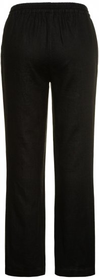 Ulla Popken Drawstring Elastic Waist Mary Fit Linen Pants Black - Jeans & Pantalons Femme Grandes Tailles – Plus Size - 