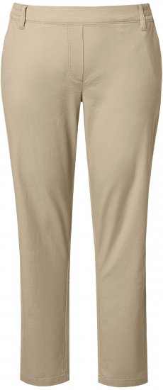 Ulla Popken Chino Elastic Waist Stretch Cotton Pants Brown - Jeans & Pantalons Femme Grandes Tailles – Plus Size - 