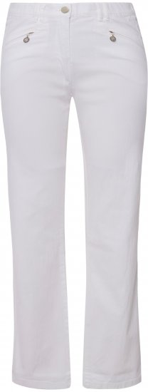 Ulla Popken Summer Pants Mony Snow White - Jeans & Pantalons Femme Grandes Tailles – Plus Size - 