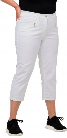 Ulla Popken Mony Stretch Capri Pants Snow White - Jeans & Pantalons Femme Grandes Tailles – Plus Size - 