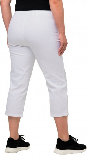 Ulla Popken Mony Stretch Capri Pants Snow White - Jeans & Pantalons Femme Grandes Tailles – Plus Size - 