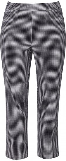 Ulla Popken Check Bengaline Slim Leg Sienna Fit Stretch Crop Pants Navy - Jeans & Pantalons Femme Grandes Tailles – Plus Size - 