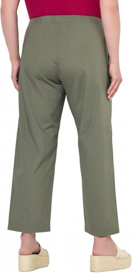 Ulla Popken Wide Leg Ruby Fit Stretch Chino Pants Green - Jeans & Pantalons Femme Grandes Tailles – Plus Size - 