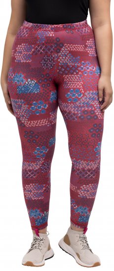 Ulla Popken Graphic Print Recycled Polyester Quick Dry Stretch Leggings Red - Jeans & Pantalons Femme Grandes Tailles – Plus Size - 