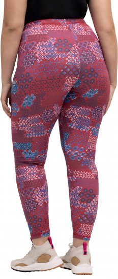 Ulla Popken Graphic Print Recycled Polyester Quick Dry Stretch Leggings Red - Jeans & Pantalons Femme Grandes Tailles – Plus Size - 