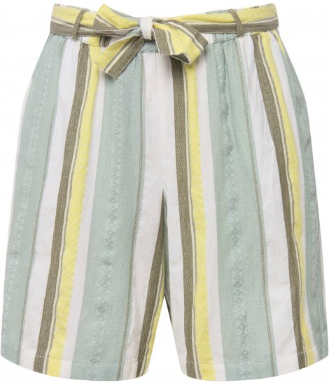 Ulla Popken Striped Wide Leg Elastic Waistband Shorts White - Jeans & Pantalons Femme Grandes Tailles – Plus Size - 