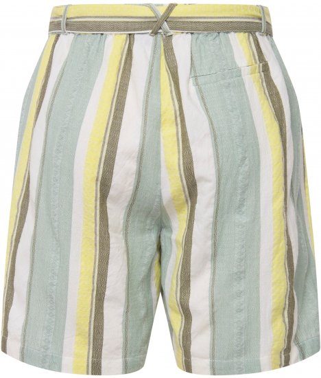 Ulla Popken Striped Wide Leg Elastic Waistband Shorts White - Jeans & Pantalons Femme Grandes Tailles – Plus Size - 