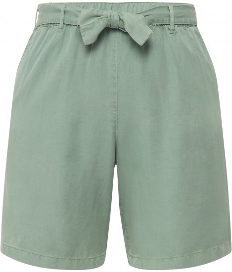 Ulla Popken Tie Belt Lyocell Shorts Moss Green - Jeans & Pantalons Femme Grandes Tailles – Plus Size - 