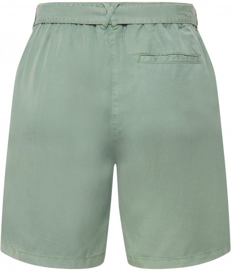 Ulla Popken Tie Belt Lyocell Shorts Moss Green - Jeans & Pantalons Femme Grandes Tailles – Plus Size - 