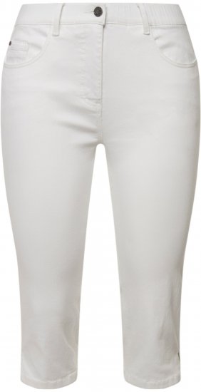 Ulla Popken Basic Capri Sarah Fit Jeans Snow White - Jeans & Pantalons Femme Grandes Tailles – Plus Size - 