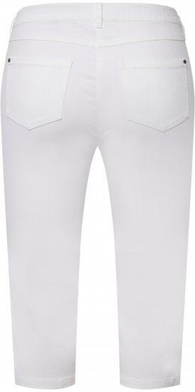 Ulla Popken Basic Capri Sarah Fit Jeans Snow White - Jeans & Pantalons Femme Grandes Tailles – Plus Size - 