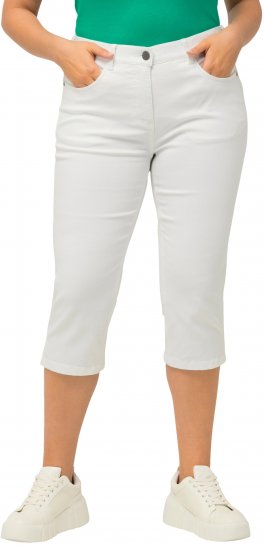 Ulla Popken Basic Capri Sarah Fit Jeans Snow White - Jeans & Pantalons Femme Grandes Tailles – Plus Size - 