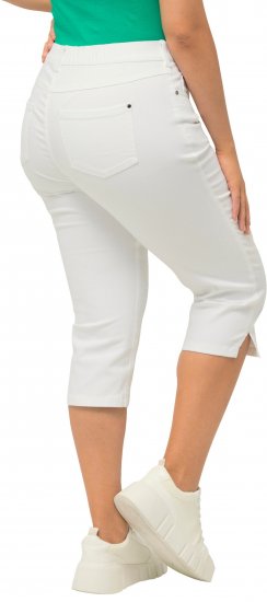 Ulla Popken Basic Capri Sarah Fit Jeans Snow White - Jeans & Pantalons Femme Grandes Tailles – Plus Size - 