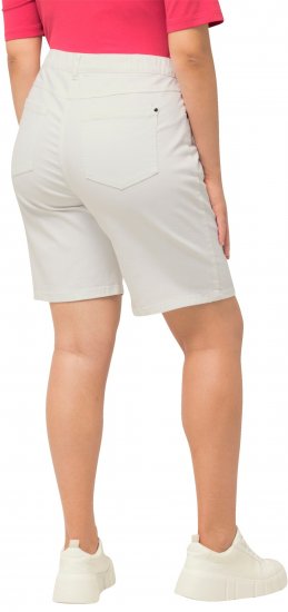 Ulla Popken Basic Denim Mandy Bermuda Shorts Snow White - Jeans & Pantalons Femme Grandes Tailles – Plus Size - 