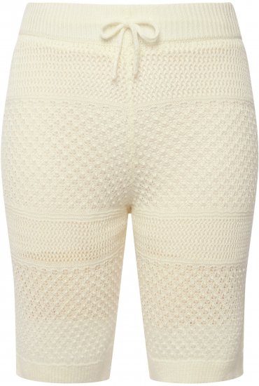 Ulla Popken Crochet Bermuda Layered Look Shorts White - Jeans & Pantalons Femme Grandes Tailles – Plus Size - 