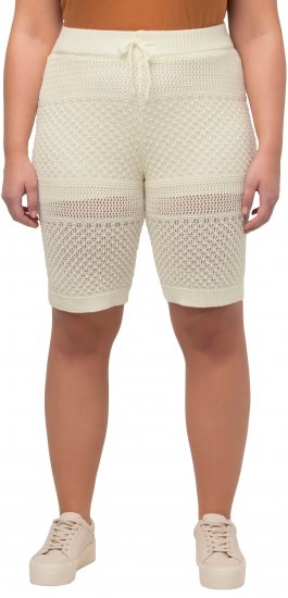 Ulla Popken Crochet Bermuda Layered Look Shorts White - Jeans & Pantalons Femme Grandes Tailles – Plus Size - 
