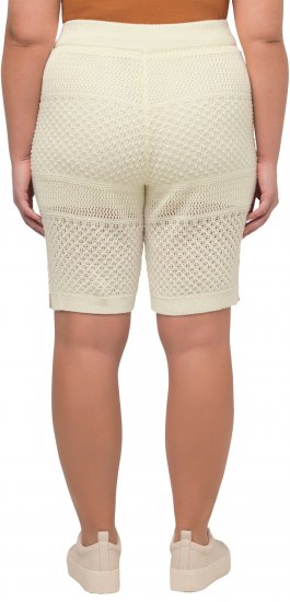 Ulla Popken Crochet Bermuda Layered Look Shorts White - Jeans & Pantalons Femme Grandes Tailles – Plus Size - 