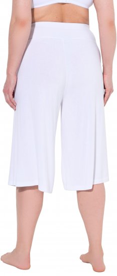 Ulla Popken Wide Leg Flared Bermuda Shorts White - Jeans & Pantalons Femme Grandes Tailles – Plus Size - 