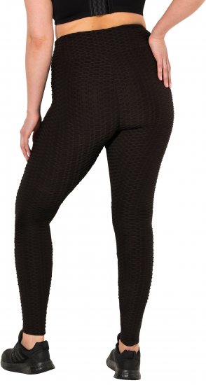 Ulla Popken Textured High Waisted Leggings Grey - Jeans & Pantalons Femme Grandes Tailles – Plus Size - 