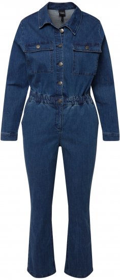 Ulla Popken Denim Boiler Suit Blue Denim - Jeans & Pantalons Femme Grandes Tailles – Plus Size - 