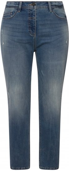 Ulla Popken Thermal Mom Jeans Blue Denim - Jeans & Pantalons Femme Grandes Tailles – Plus Size - 