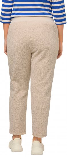 Ulla Popken Teddy Fleece Knee Patch Pants Beige - Jeans & Pantalons Femme Grandes Tailles – Plus Size - 