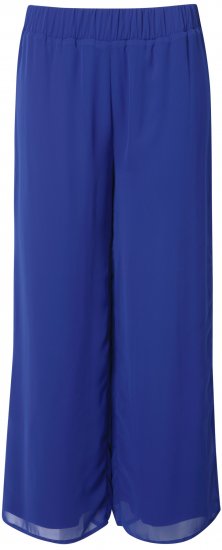 Ulla Popken Layered Chiffon Wide Leg Pants Blue - Jeans & Pantalons Femme Grandes Tailles – Plus Size - 