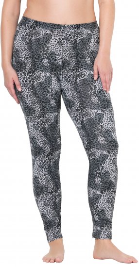 Ulla Popken Leopard Print Leggings Black - Jeans & Pantalons Femme Grandes Tailles – Plus Size - 