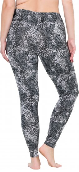 Ulla Popken Leopard Print Leggings Black - Jeans & Pantalons Femme Grandes Tailles – Plus Size - 