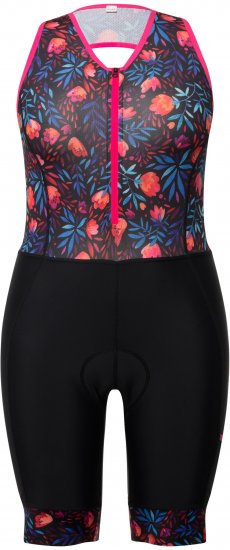 Ulla Popken Functional Padded Zip Front Cycling Leotard Black - Jeans & Pantalons Femme Grandes Tailles – Plus Size - 