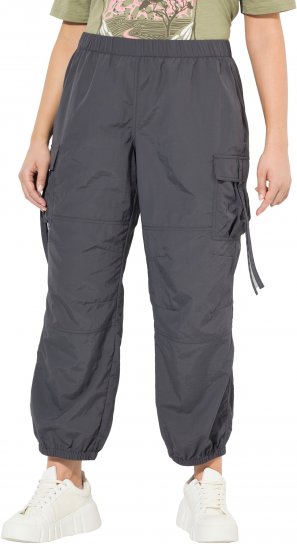 Ulla Popken Elastic Waist Cargo Pants Graphite Grey - Jeans & Pantalons Femme Grandes Tailles – Plus Size - 