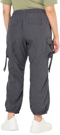 Ulla Popken Elastic Waist Cargo Pants Graphite Grey - Jeans & Pantalons Femme Grandes Tailles – Plus Size - 