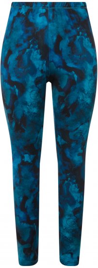Ulla Popken Ink Print Functional Ski Leggings Blue - Jeans & Pantalons Femme Grandes Tailles – Plus Size - 