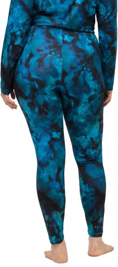 Ulla Popken Ink Print Functional Ski Leggings Blue - Jeans & Pantalons Femme Grandes Tailles – Plus Size - 