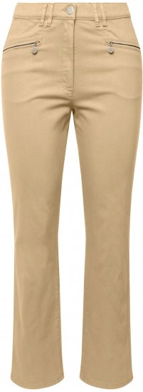 Ulla Popken Mony Tapered Leg Zip Pocket Pants Dark Putty - Jeans & Pantalons Femme Grandes Tailles – Plus Size - 