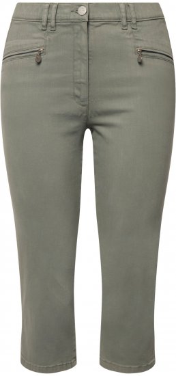 Ulla Popken Cropped Stretch Fit Mony Pants Light Moss Green - Jeans & Pantalons Femme Grandes Tailles – Plus Size - 