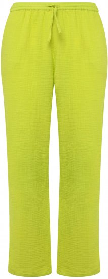 Ulla Popken Muslin Pull On Pants Green - Jeans & Pantalons Femme Grandes Tailles – Plus Size - 