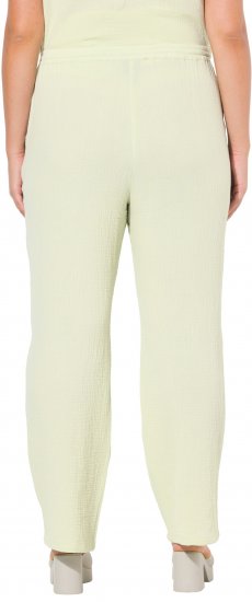 Ulla Popken Muslin Pull On Pants Green - Jeans & Pantalons Femme Grandes Tailles – Plus Size - 