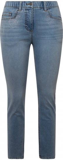 Ulla Popken Rhinestone Detail Stretch Fit Skinny Jeans Blue - Jeans & Pantalons Femme Grandes Tailles – Plus Size - 